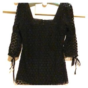 Black square neck top